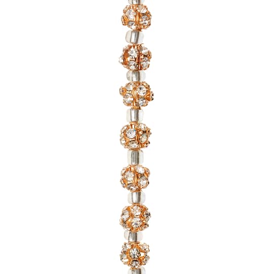 Gold Rhinestone Ball Beads, 6mm by Bead Landing™